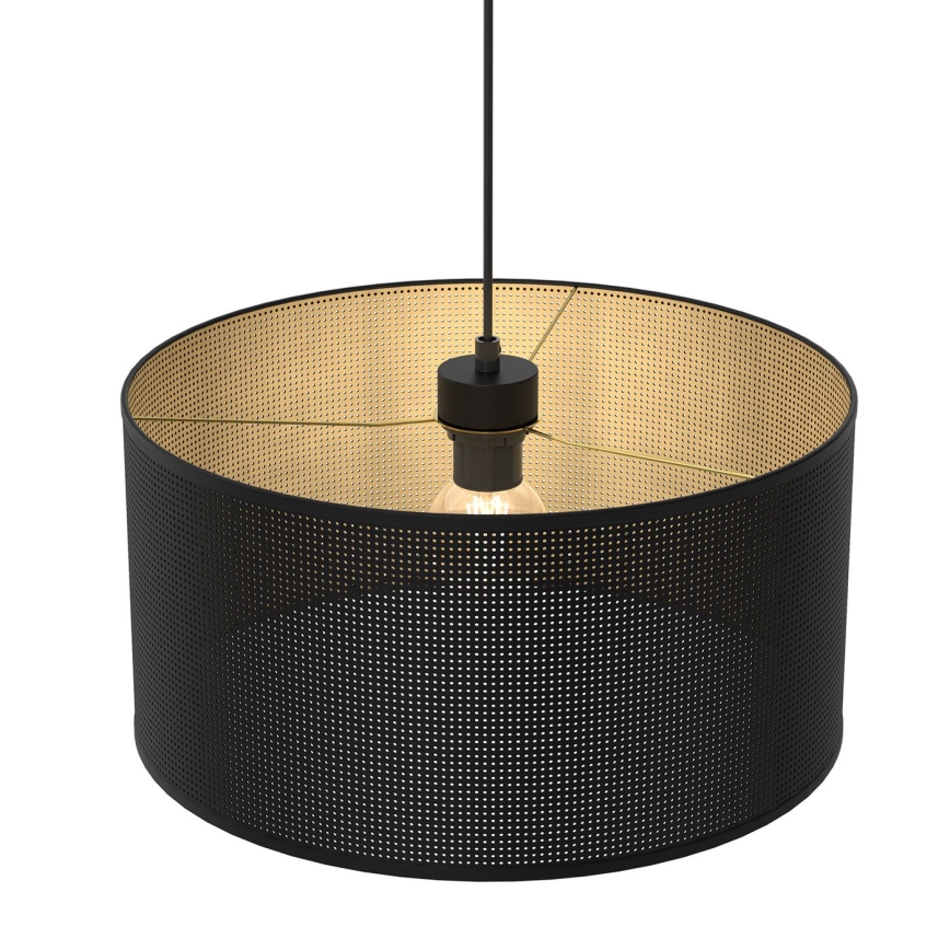 Lustra ar auklu LOFT SHADE 1xE27/60W/230V d. 40 cm melna/zelta