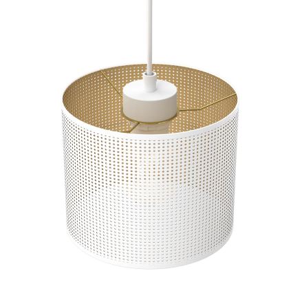 Lustra ar auklu LOFT SHADE 3xE27/60W/230V balta/zelta