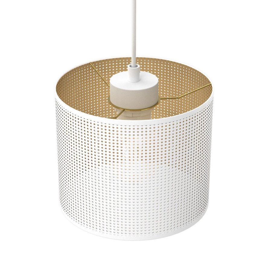 Lustra ar auklu LOFT SHADE 3xE27/60W/230V balta/zelta