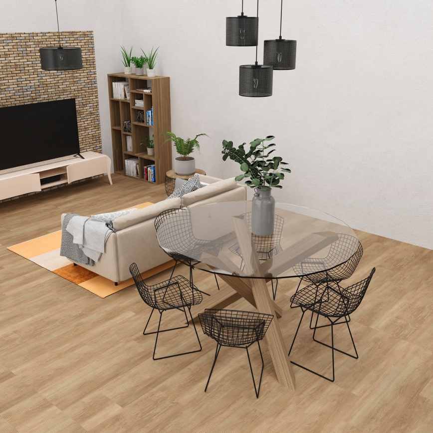 Lustra ar auklu LOFT SHADE 3xE27/60W/230V melna
