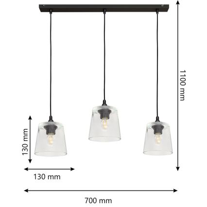 Lustra ar auklu LUCEA 3xE27/15W/230V