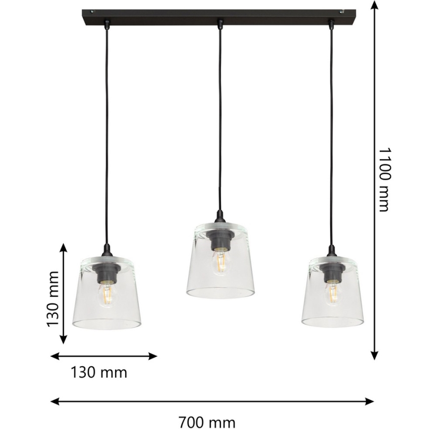 Lustra ar auklu LUCEA 3xE27/15W/230V