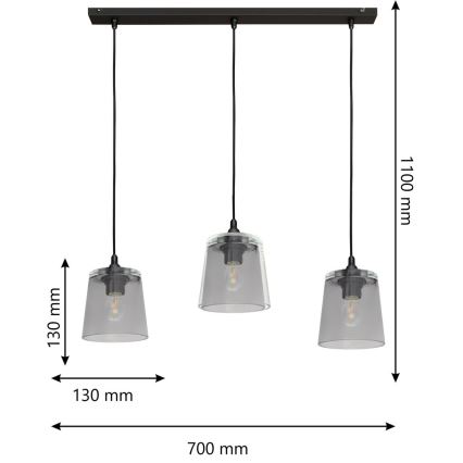 Lustra ar auklu LUCEA 3xE27/15W/230V