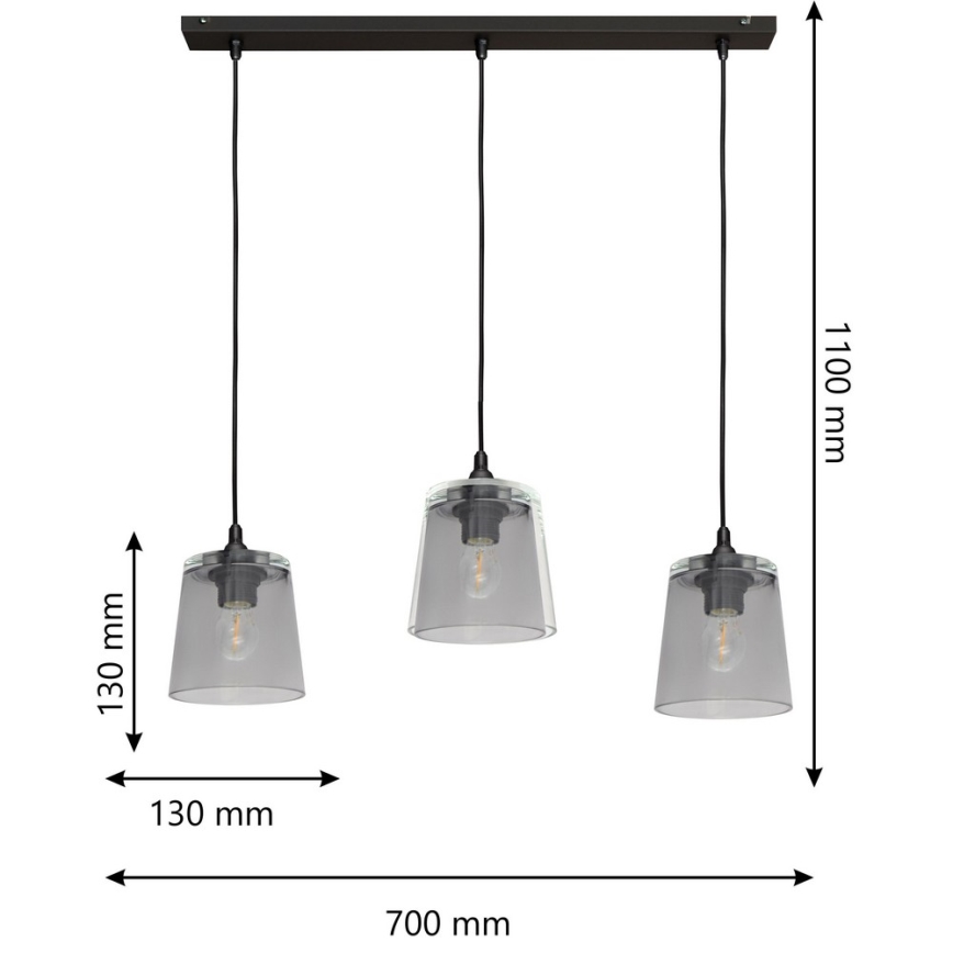 Lustra ar auklu LUCEA 3xE27/15W/230V