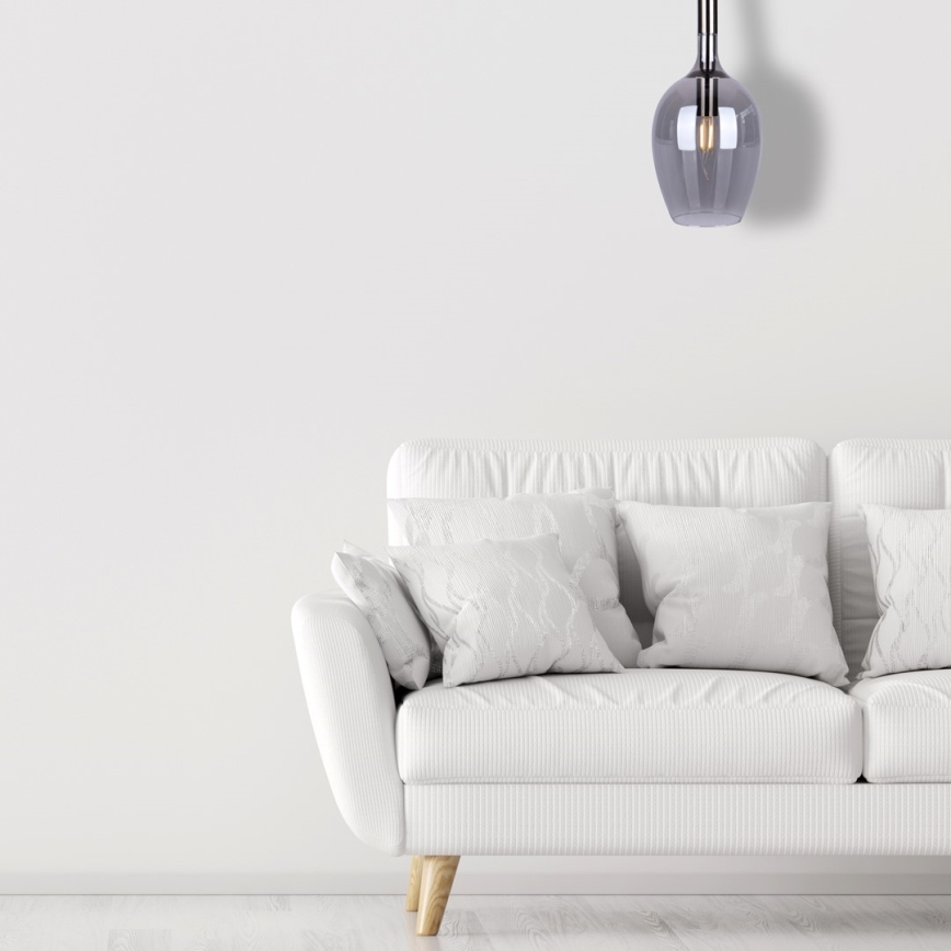 Lustra ar auklu LUGANO 1xE14/40W/230V pelēka
