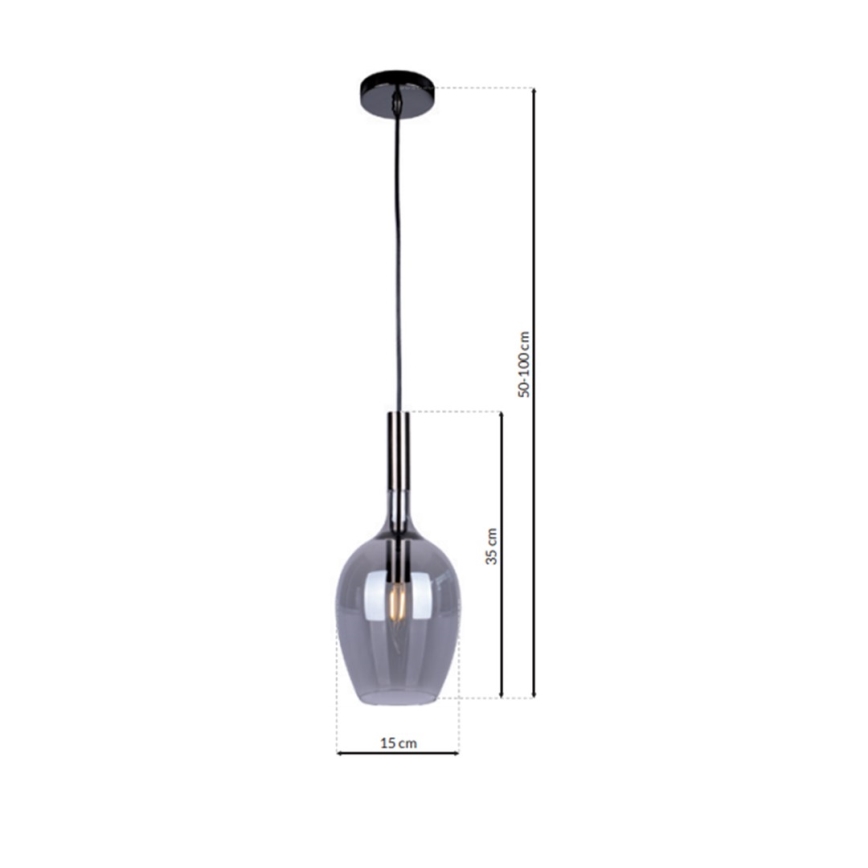 Lustra ar auklu LUGANO 1xE14/40W/230V pelēka
