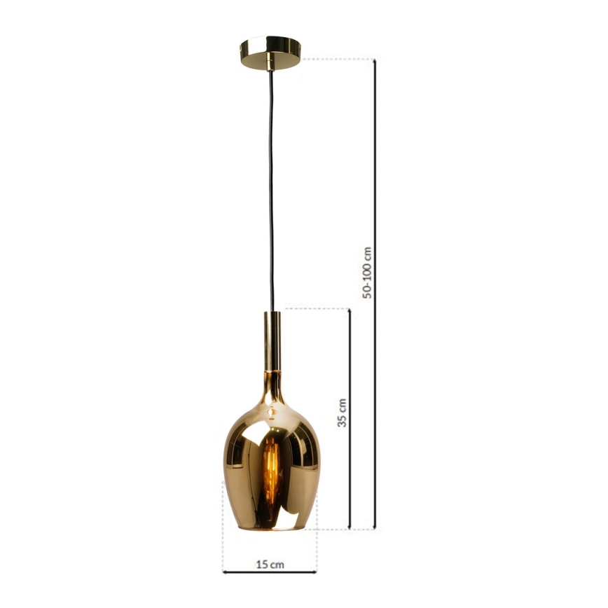 Lustra ar auklu LUGANO 1xE14/40W/230V zelta