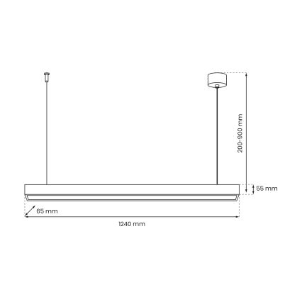 Lustra ar auklu LUNGO T8 1xG13/18W/230V melna