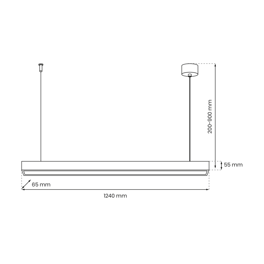 Lustra ar auklu LUNGO T8 1xG13/18W/230V melna