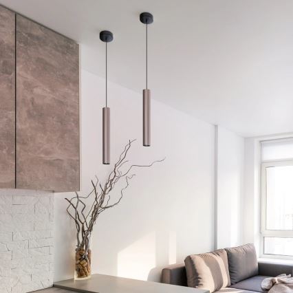 Lustra ar auklu LUNGOMARE 1xGU10/10W/230V matēts hroms