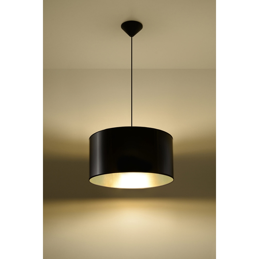 Lustra ar auklu LUXOR 40 1xE27/60W/230V zelta/melns