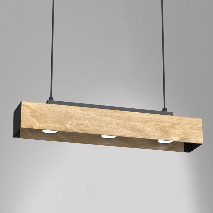Lustra ar auklu MAISON 3xGU10/8W/230V brūna/ozols