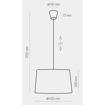 Lustra ar auklu MAJA 1xE27/25W/230V balta