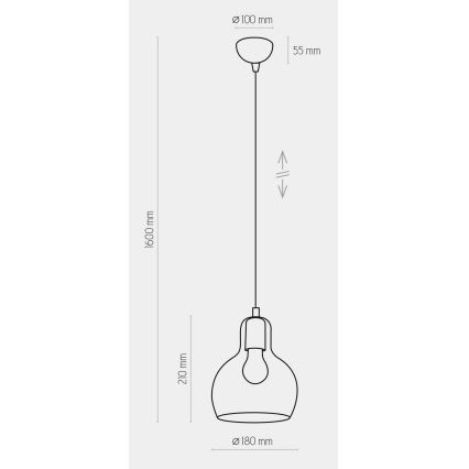 Lustra ar auklu MANGO 1xE27/60W/230V