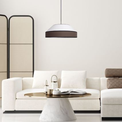 Lustra ar auklu MANISO 1xE27/60W/230V d. 45 cm balta/brūna