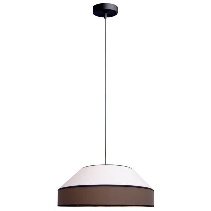 Lustra ar auklu MANISO 1xE27/60W/230V d. 45 cm balta/brūna