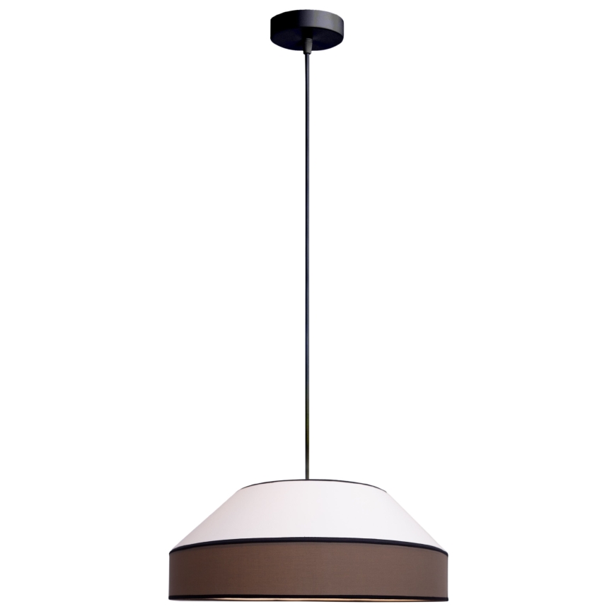 Lustra ar auklu MANISO 1xE27/60W/230V d. 45 cm balta/brūna