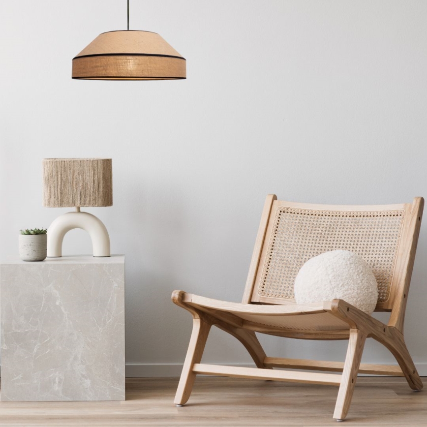 Lustra ar auklu MANISO 1xE27/60W/230V d. 45 cm bēša