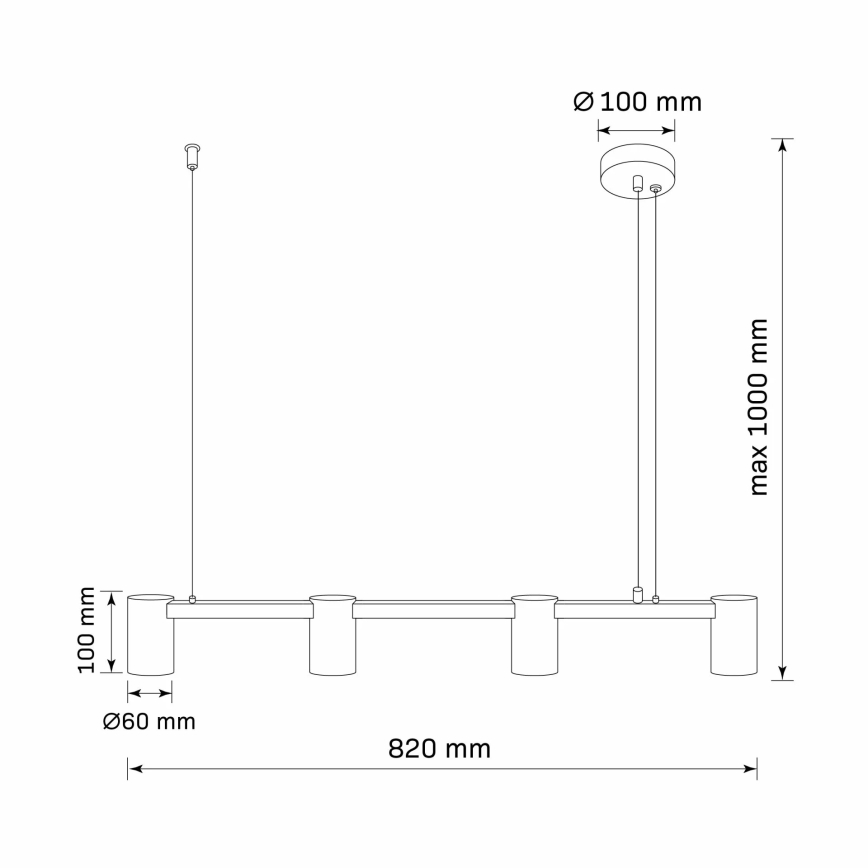 Lustra ar auklu MARIBEL 4xGU10/10W/230V melna