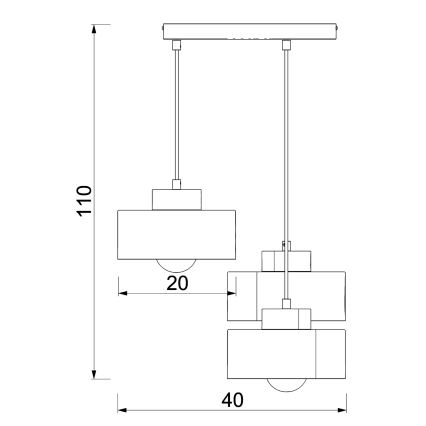 Lustra ar auklu MARTI 3xE27/15W/230V balta/spīdīgi hromēts
