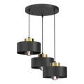 Lustra ar auklu MARTI 3xE27/15W/230V melna/zelta
