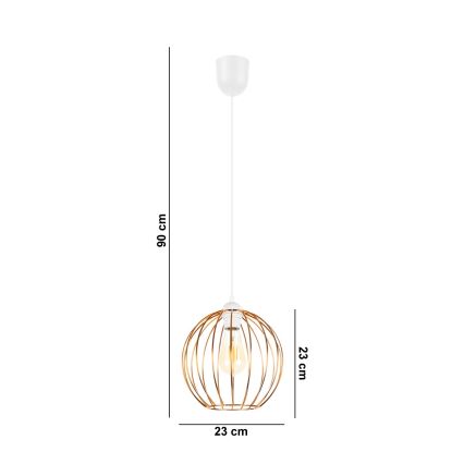 Lustra ar auklu MATT 1xE27/60W/230V balta/vara