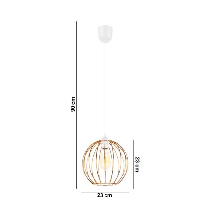 Lustra ar auklu MATT 1xE27/60W/230V balta/vara