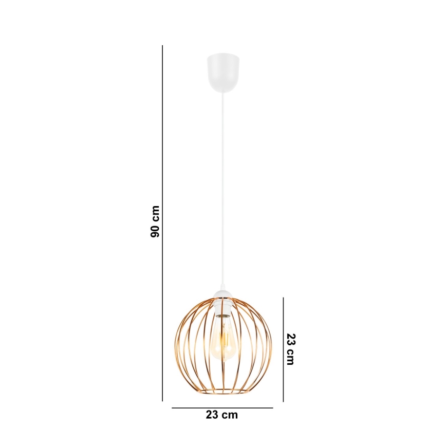 Lustra ar auklu MATT 1xE27/60W/230V balta/vara