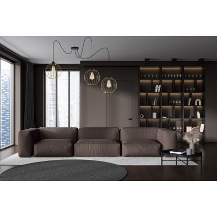 Lustra ar auklu MATT 3xE27/60W/230V zirneklis melna/zelta
