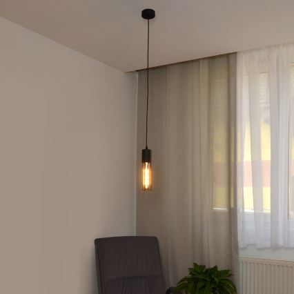 Lustra ar auklu MELODY 1xE27/15W/230V melna