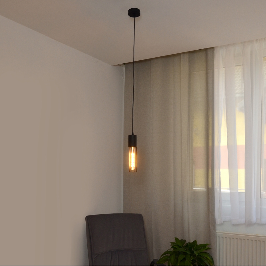 Lustra ar auklu MELODY 1xE27/15W/230V melna