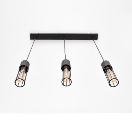 Lustra ar auklu MELODY 3xE27/15W/230V melna