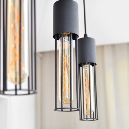 Lustra ar auklu MELODY 3xE27/15W/230V melna