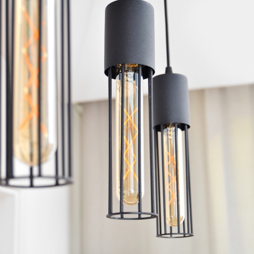 Lustra ar auklu MELODY 3xE27/15W/230V melna