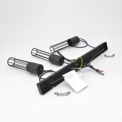 Lustra ar auklu MELODY 3xE27/15W/230V melna