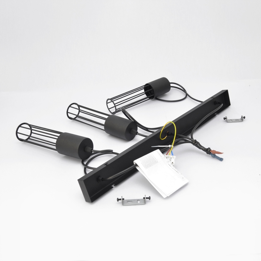 Lustra ar auklu MELODY 3xE27/15W/230V melna