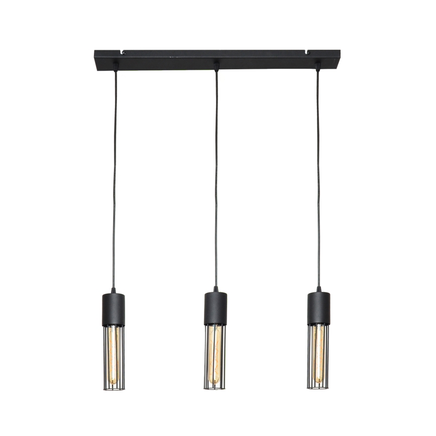 Lustra ar auklu MELODY 3xE27/15W/230V melna