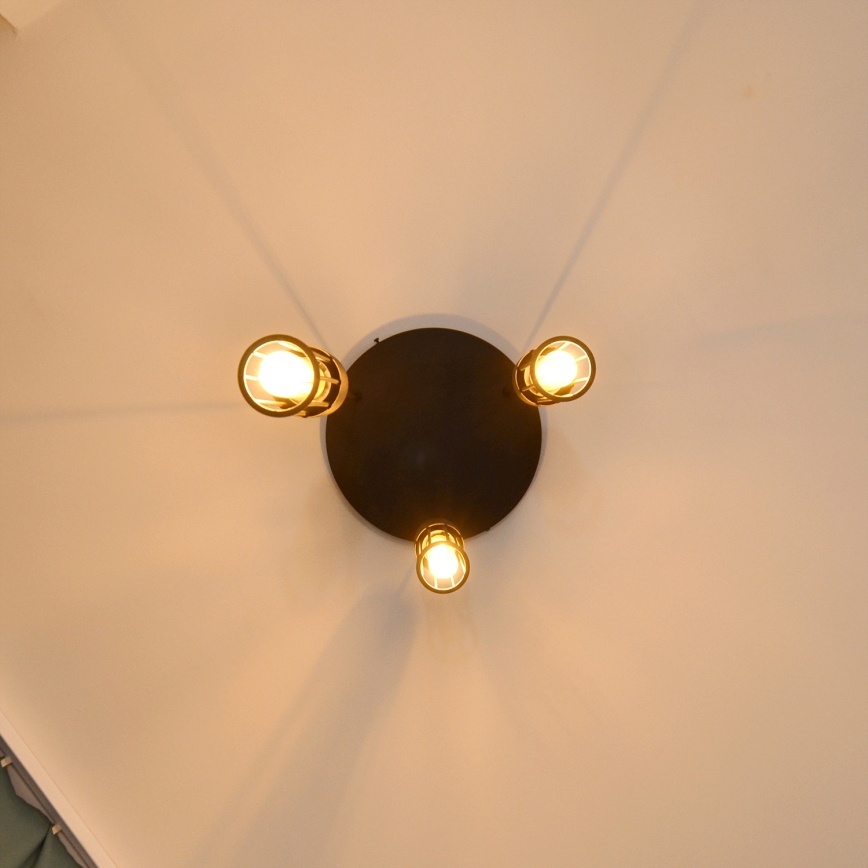 Lustra ar auklu MELODY 3xE27/15W/230V melna