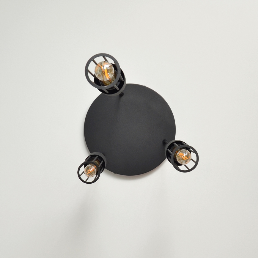 Lustra ar auklu MELODY 3xE27/15W/230V melna