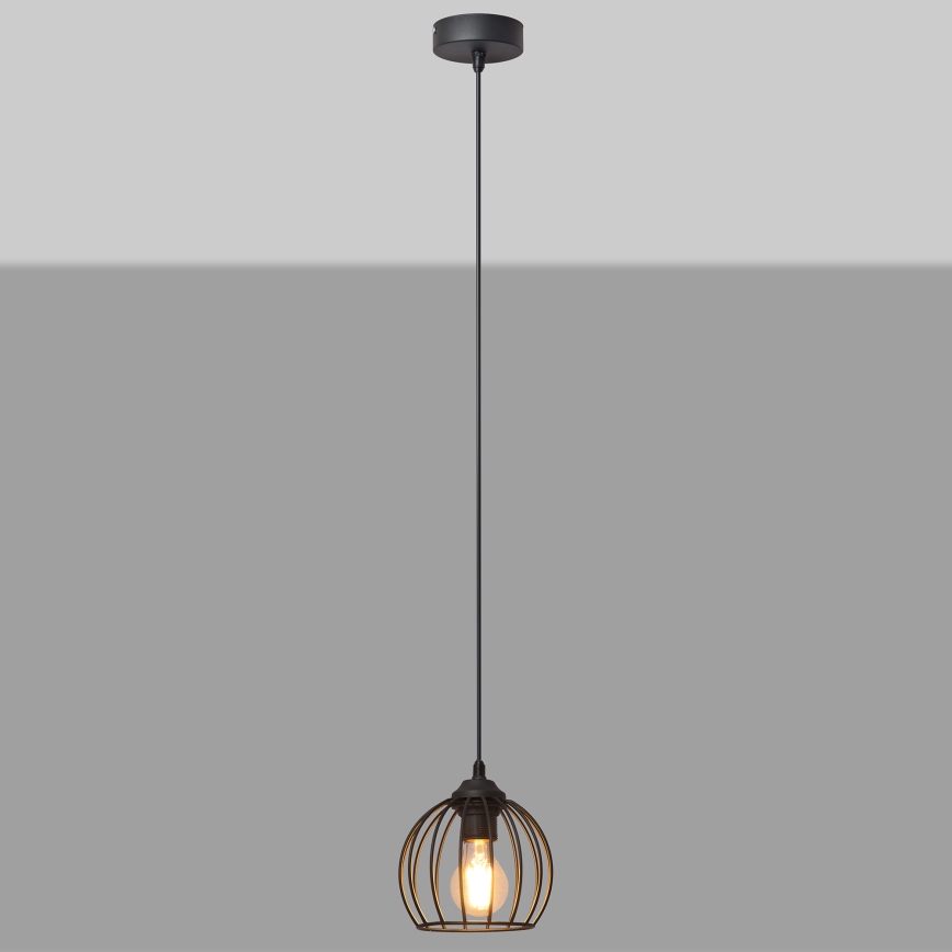 Lustra ar auklu MERCURE 1xE27/15W/230V diametrs 16 cm melna
