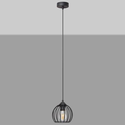 Lustra ar auklu MERCURE 1xE27/15W/230V diametrs 16 cm melna