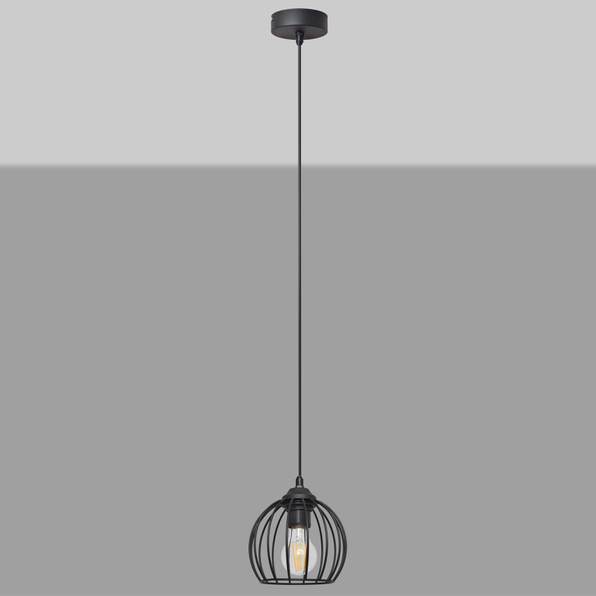 Lustra ar auklu MERCURE 1xE27/15W/230V diametrs 16 cm melna