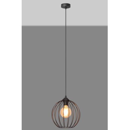Lustra ar auklu MERCURE 1xE27/15W/230V diametrs 24 cm melna