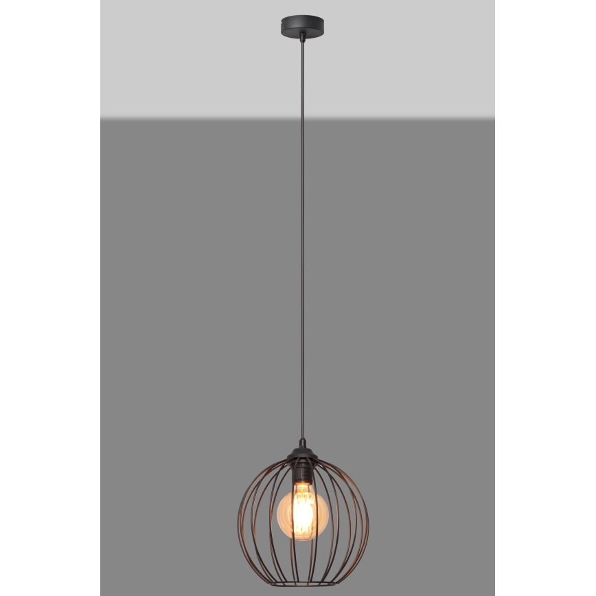 Lustra ar auklu MERCURE 1xE27/15W/230V diametrs 24 cm melna