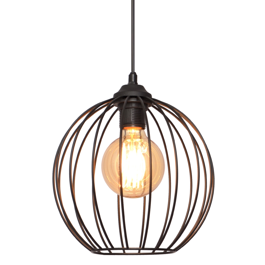 Lustra ar auklu MERCURE 1xE27/15W/230V diametrs 24 cm melna