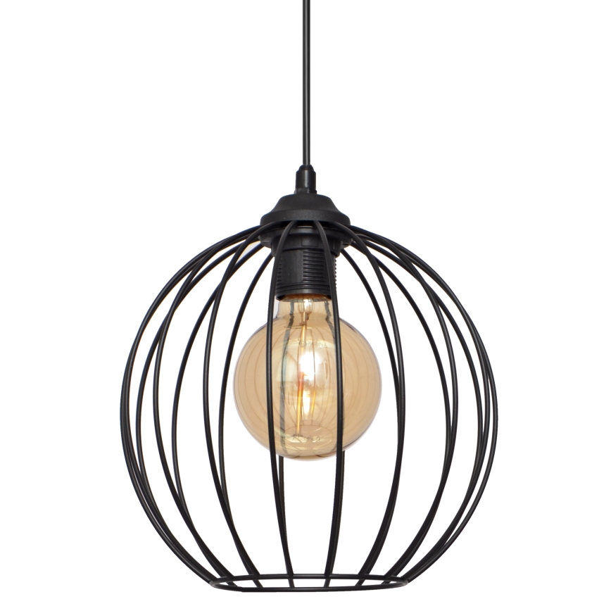 Lustra ar auklu MERCURE 1xE27/15W/230V diametrs 24 cm melna