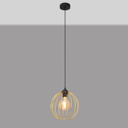 Lustra ar auklu MERCURE 1xE27/15W/230V zelta/melna