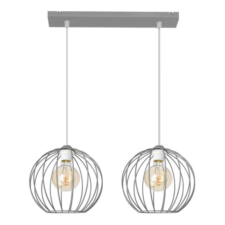 Lustra ar auklu MERCURE 2xE27/15W/230V pelēka