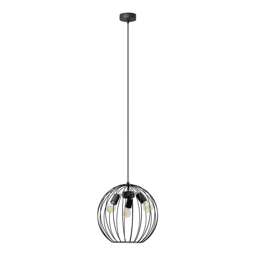 Lustra ar auklu MERCURE 3xE27/15W/230V diametrs 40 cm melna