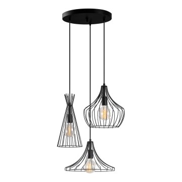 Lustra ar auklu MEZOPOTAMYA 3xE27/40W/230V melna